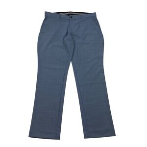 State & Liberty Athletic Fit Flat Front Pants Heather Blue Men's 36x32 Stretch